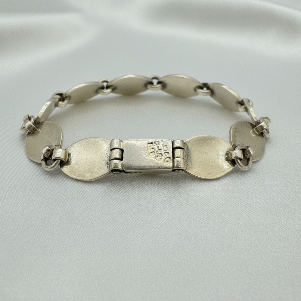 8 inch Mexican 925 stamped by artisan Multicolor Cabochon Bracelet​ - Picture 3 of 6